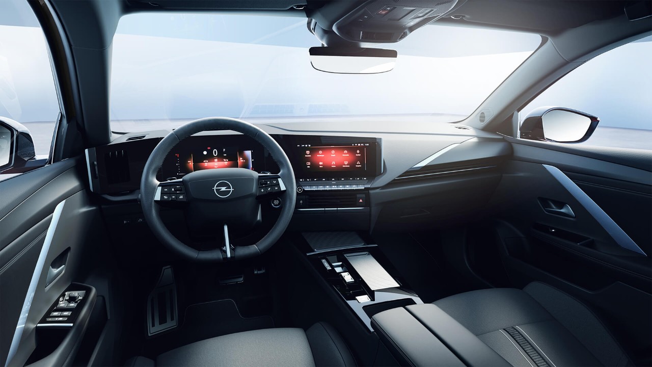 Vista interior de um Opel Astra com Pure Panel