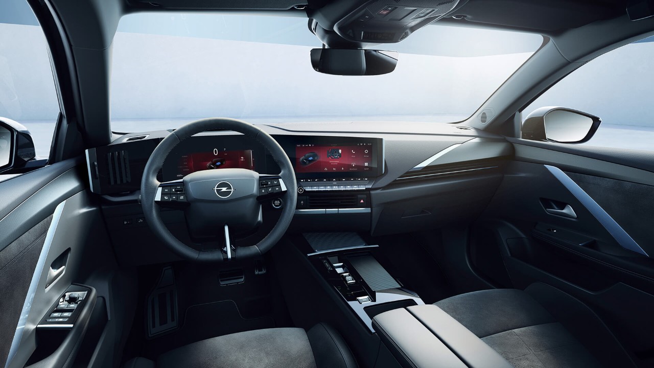 The interior of an Opel Astra Sports Tourer Electric